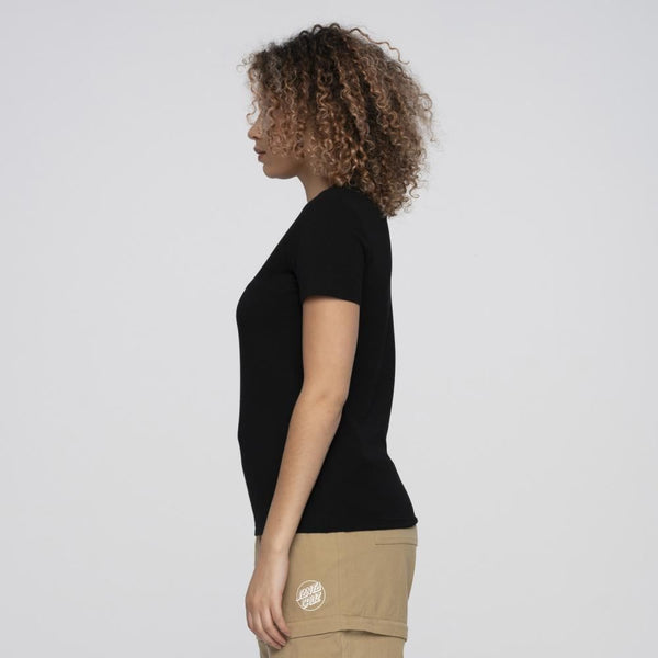 Santa Cruz Womens T-Shirt Holo Wave Dot Front T-Shirt - Black - Skatewarehouse.co.uk