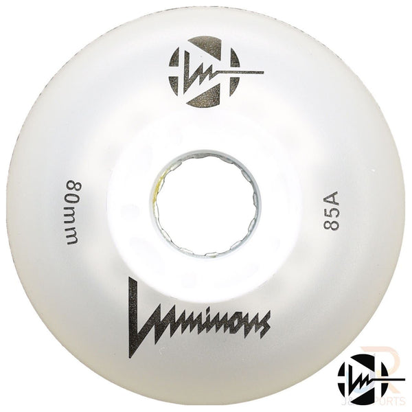 Luminous Led Inline Wheel (Set of 4 Wheels) - White - 80Mm/85A - Skatewarehouse.co.uk