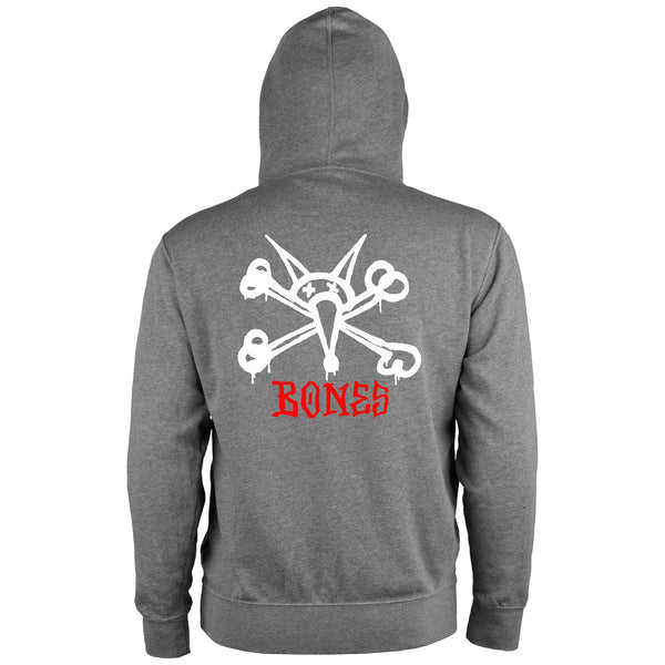Powell-Peralta™ Rat Bones • Lightweight Zipped Hoody • Heather Gray - Skatewarehouse.co.uk
