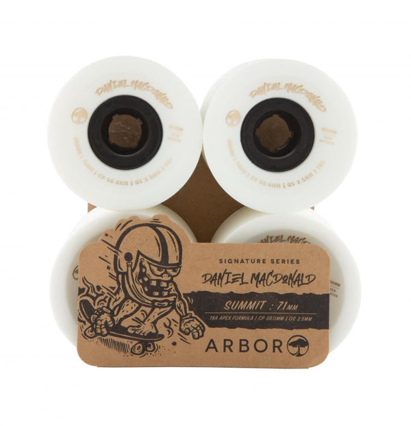 Arbor Signature Skateboard Wheels Summit Daniel MacDonald 78a - White - Skatewarehouse.co.uk