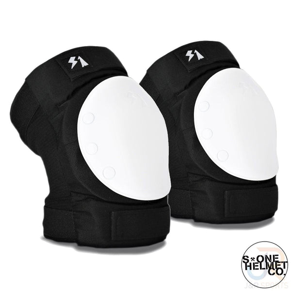 S1 Park Knee Pads - Black w / White Caps
