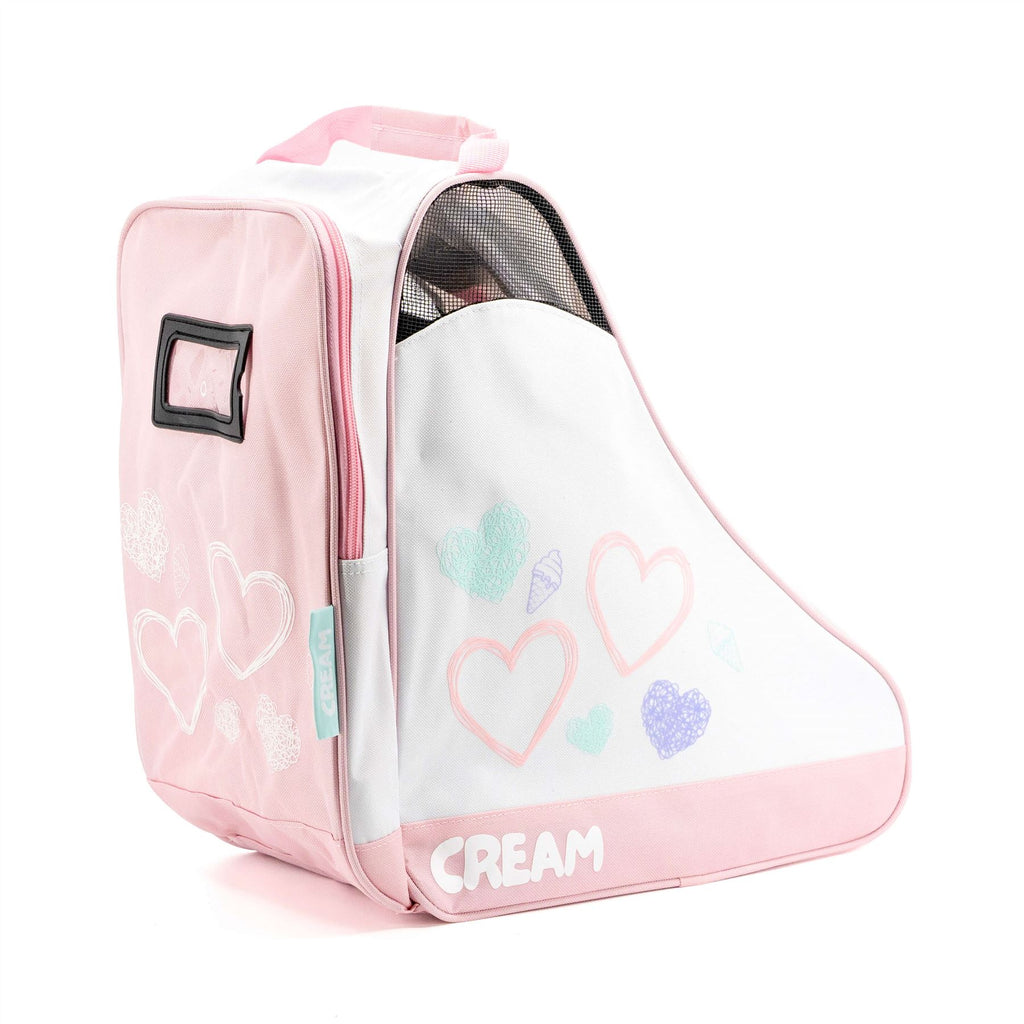 CREAM Quad Roller Skates Bag, OSFA - Hearts, White / Pink Accessories
