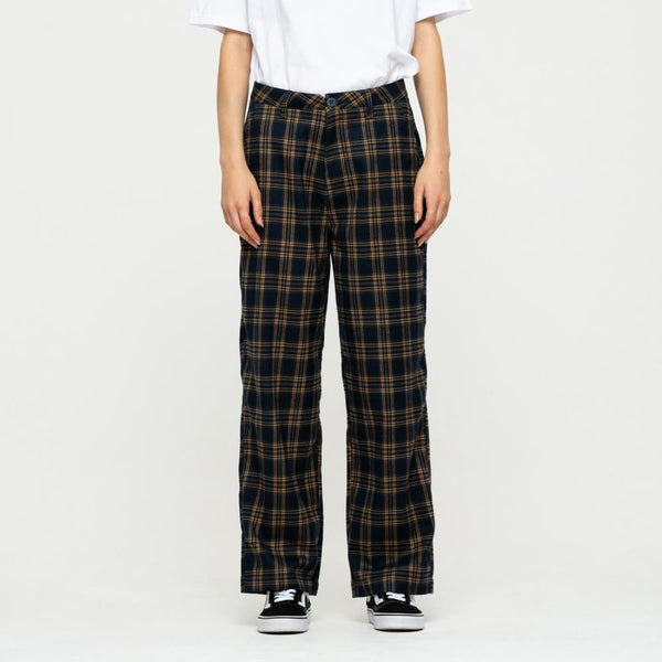 Santa Cruz Womens Pant Nolan Slouch Pant - Navy Check - Skatewarehouse.co.uk