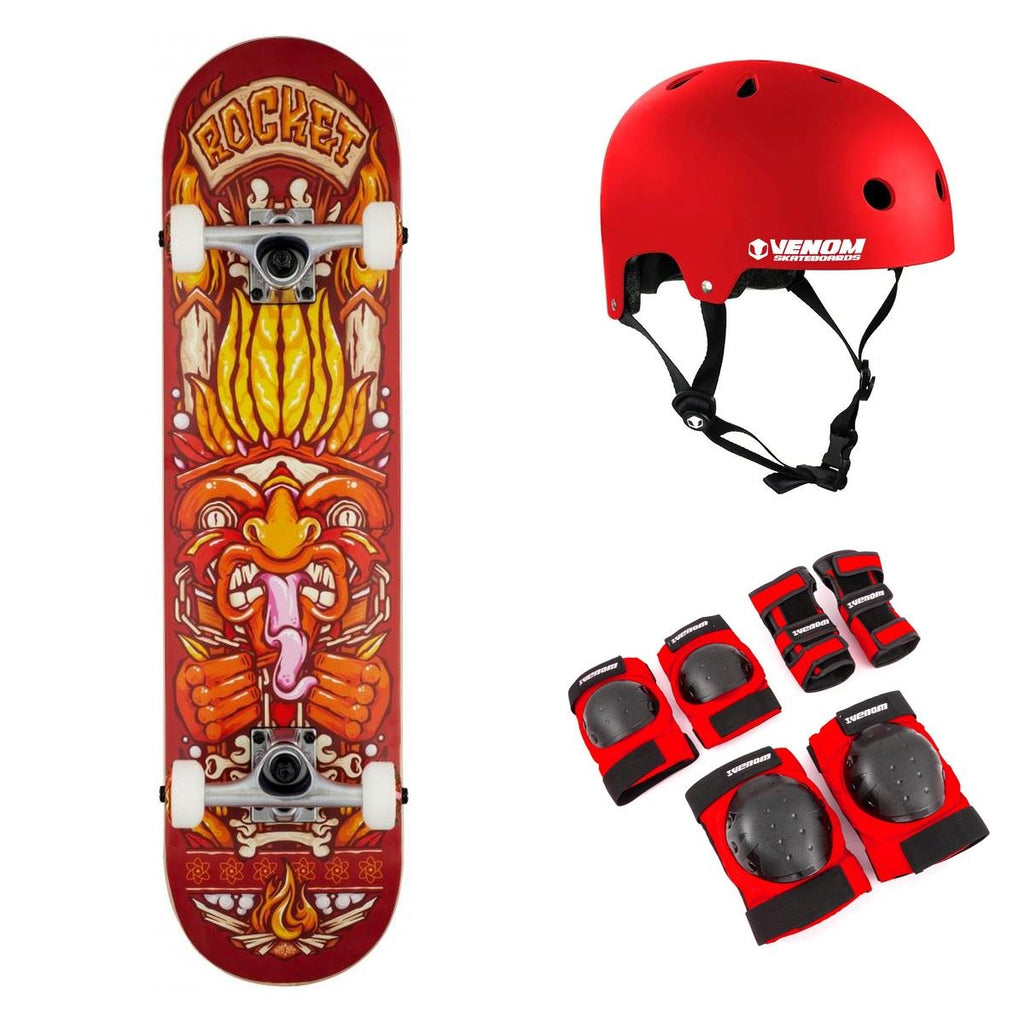 Rocket Chief Pile-up Red Complete Skateboard Bundle - 7.75"