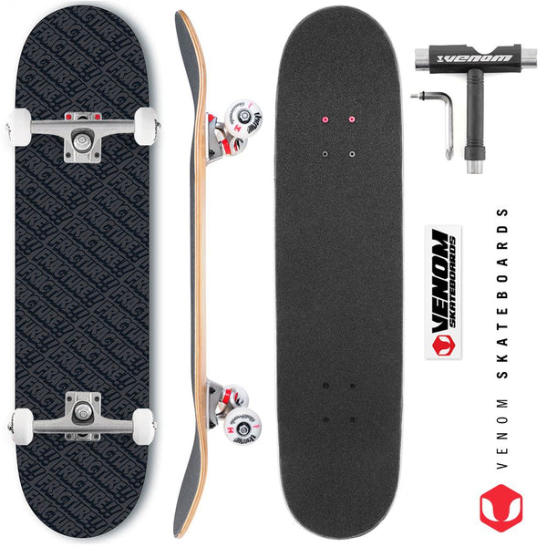 Fracture All Over Comic Black Custom Complete Skateboard -  8.0