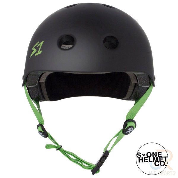 S1 Lifer Helmets - Black Matt inc Green Strap