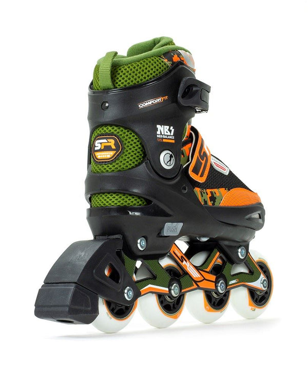 SFR Pixel Adjustable Children's Inline Skates - Green / Orange - Skatewarehouse.co.uk