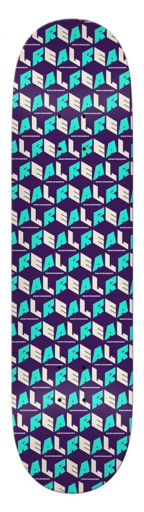 Real PP City Blocks Purple Custom Complete Skateboard - 7.75