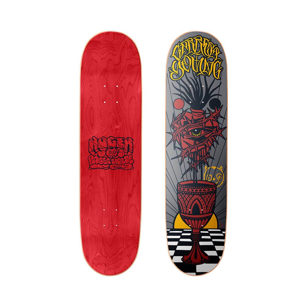 Roger Bleeding Heart Garret Young Medium Concave Roger Skateboard Deck - 8.25" - Skatewarehouse.co.uk