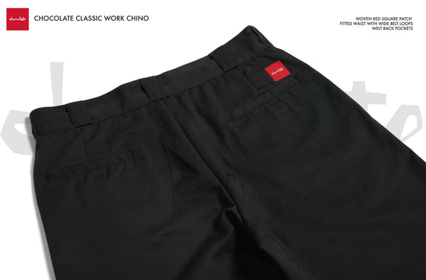 Chocolate Work Chino Pants Black - Skatewarehouse.co.uk