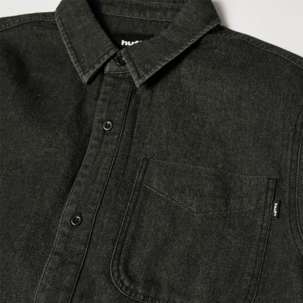 HUF Carson Overdyed Denim LS Shirt (Black)