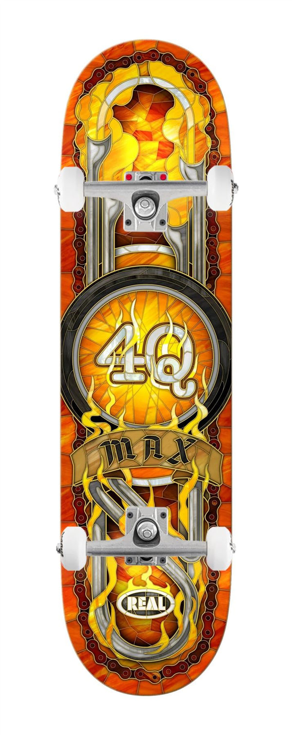 Real Max Schaff 4Q Cathedral (Orange) MX x Venom Custom Complete Skateboard - 8.5