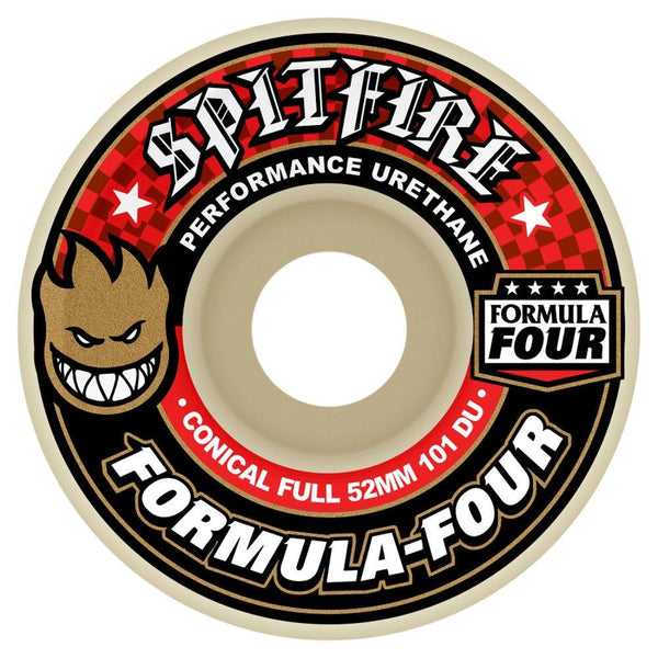 Spitfire F4 101Du Conical Full (Red Print) (101a) Skateboard Wheels