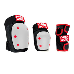 CORE Protection Skate Triple Pad Set - White (Knee / Elbow / Wrist)