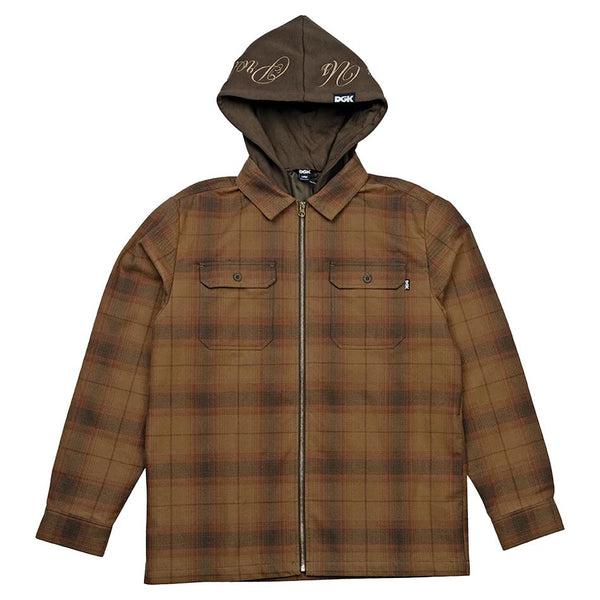 DGK In Chains Flannel Shacket Brown Jacket - M