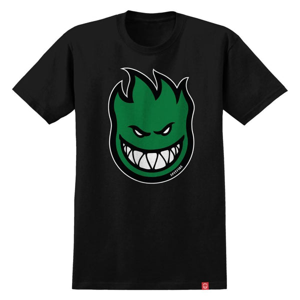 Spitfire T-Shirt Bighead Fill - Black / Green / Black / White Print - Skatewarehouse.co.uk