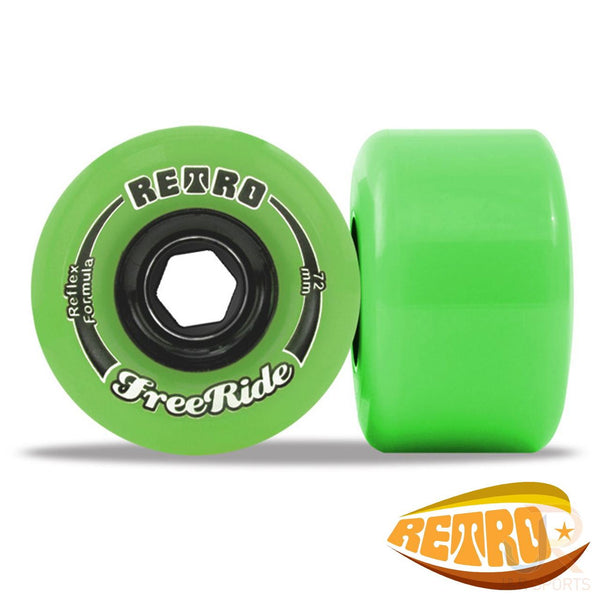 Retro - Reflex Freerides - Lime - 72/80A - Set 4 - Skatewarehouse.co.uk