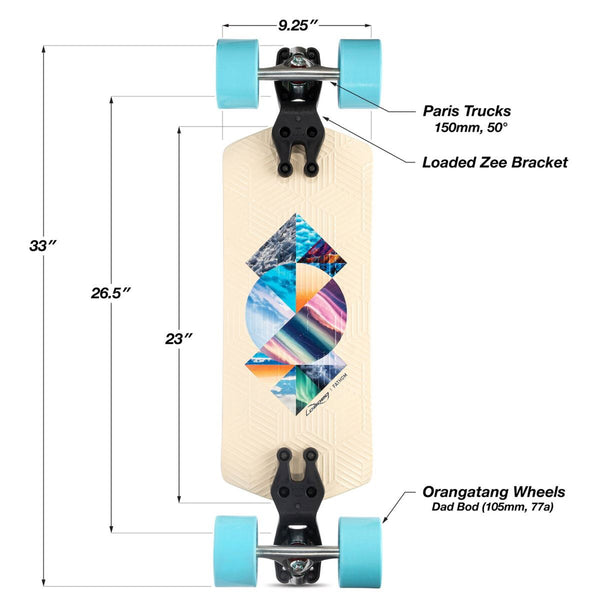 Loaded Boards Fathom Strata - Cruising - Dad Bod Blue Longboard Complete