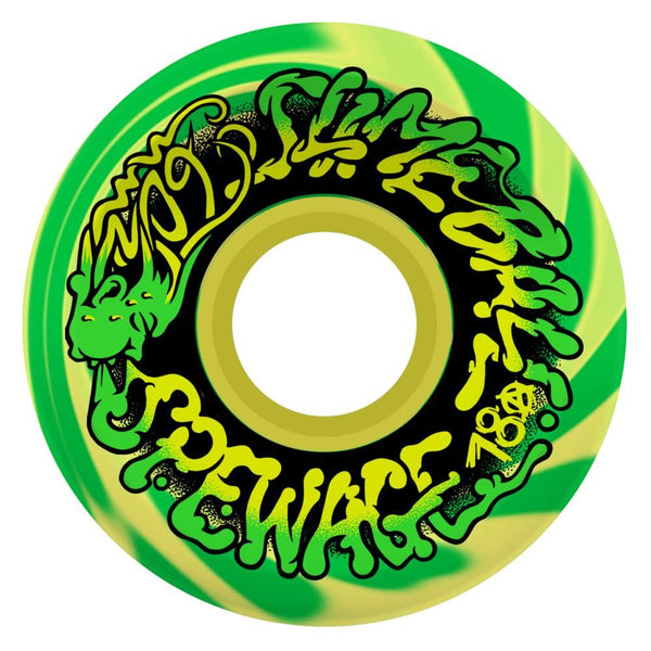 Slime Balls Skateboard Wheels Spewage OG Slime 78a - Green / Yellow Swirl - Skatewarehouse.co.uk
