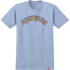 Spitfire T-Shirt Old E Fade Fill - Light Blue / Red / Gold Fade Print - Skatewarehouse.co.uk