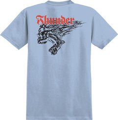 Thunder T-Shirt Screaming Skull Redux - Light Blue / Red / Black - Skatewarehouse.co.uk