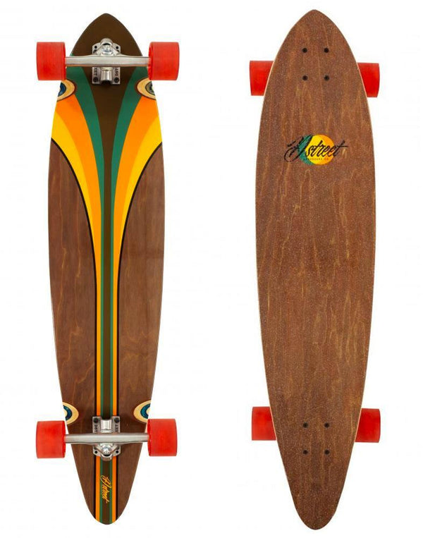 D Street Pintail Malibu Complete Longboard Wood Finish - 9.25