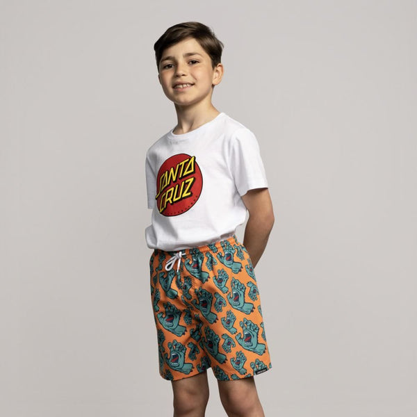 Santa Cruz Youth Swim Shorts Youth Hands All Over - Apricot - Skatewarehouse.co.uk