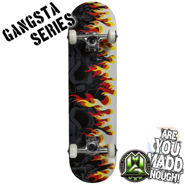 Gangsta Series Sk8Board - On Fire Complete Skateboard - 7.75