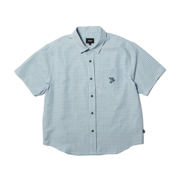 HUF Stuck On You S / S Plaid Shirt (Ice Blue) T-Shirt - S