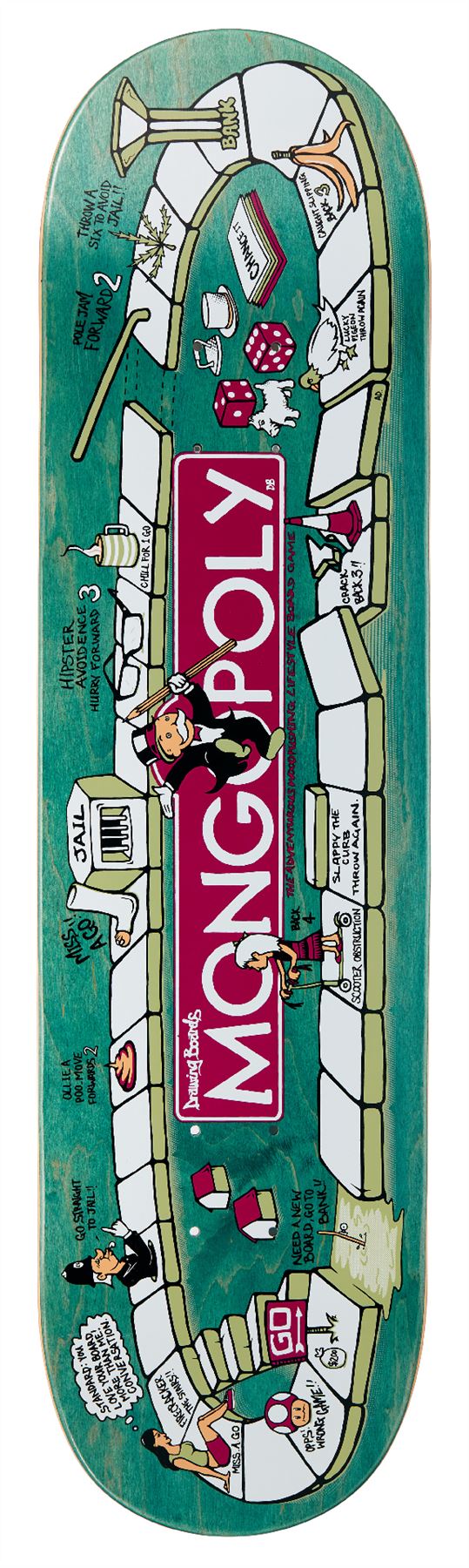Drawing Boards Mongo-poly Skateboard Deck - 8.0