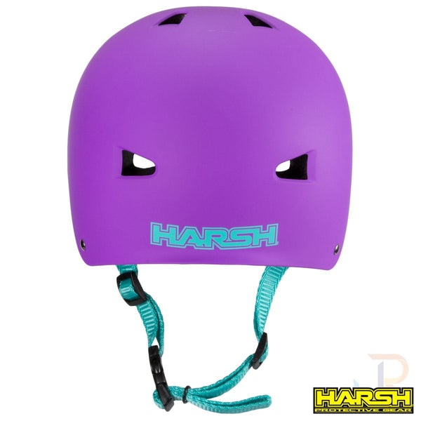 Harsh ABS Helmet - Purple with Teal Straps