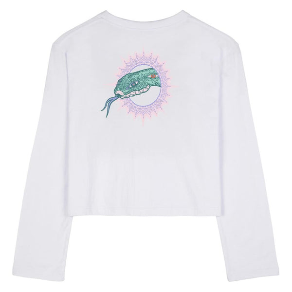 Santa Cruz Womens L/S T-Shirt Asp Serpent LS T-Shirt - White - Skatewarehouse.co.uk