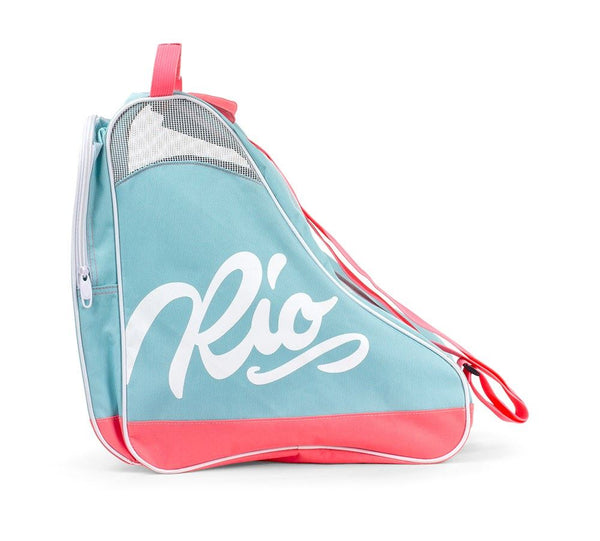 Rio Roller Script Quad Roller Skate Bag - Teal / Coral - Skatewarehouse.co.uk