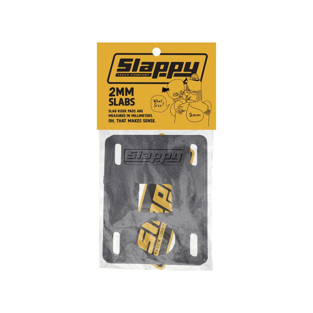 Slappy Slabs Black - Low Risers Skateboard Hardware - 1mm