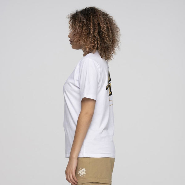 Santa Cruz Womens T-Shirt Holo Moon Dot T-Shirt - White - Skatewarehouse.co.uk