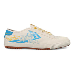 Feiyue x Street Fighter FE LO 1920 Chun-Li Martial Arts/Gym/Lifing Shoes - Ivory / Blue / Multi - Skatewarehouse.co.uk
