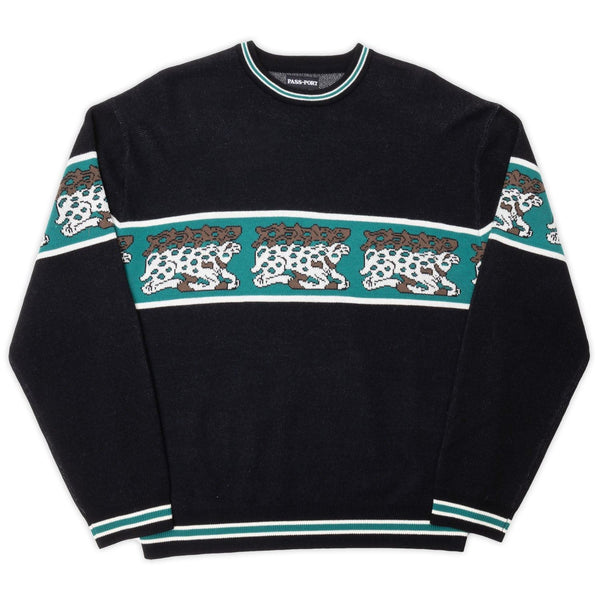 Pass~Port Antler Knit Sweater (Black / Teal) - L