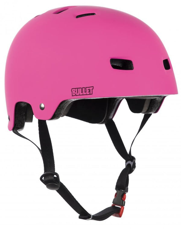 Bullet Deluxe Helmet T35 Youth - Matte Pink - Skatewarehouse.co.uk