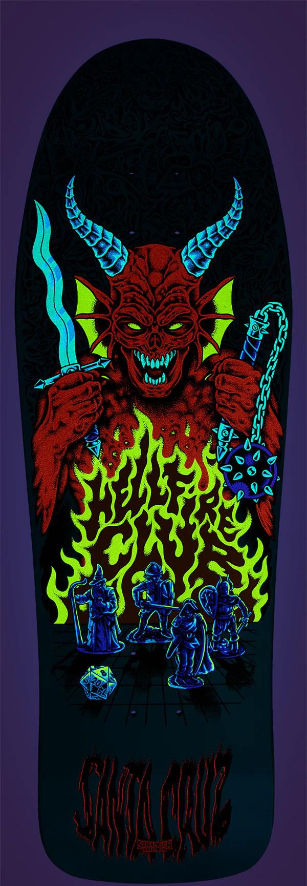 Santa Cruz x Stranger Things Knox Hellfire Pit **Glow in the Dark** Skateboard Deck - 10.07