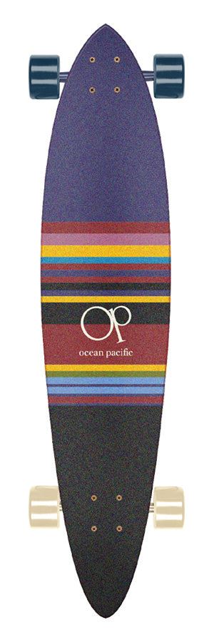 Ocean Pacific Swell Pintail Navy/Off White Navy/Off White Complete Longboard - 40.0