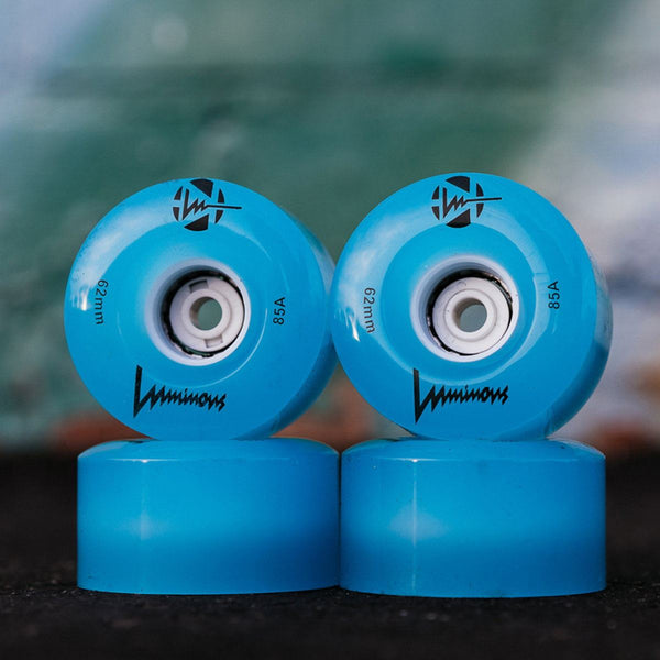 Luminous LED Quad Wheel - Blue - 62mm / 85a (Unit)