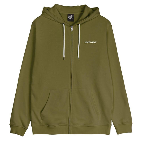 Santa Cruz Zip Hood Screaming Flash Zip Hood - Sea Kelp - Skatewarehouse.co.uk
