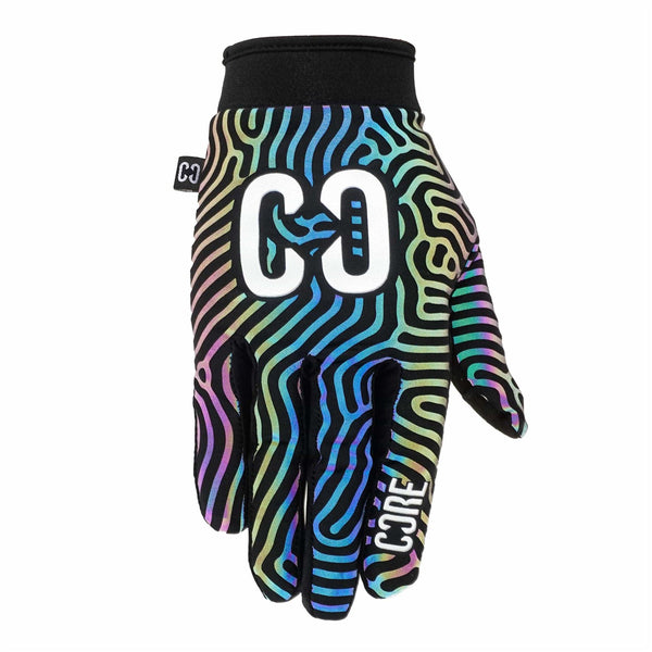 CORE Protection Aero Gloves - NeoChrome *REFLECTIVE* - Skatewarehouse.co.uk