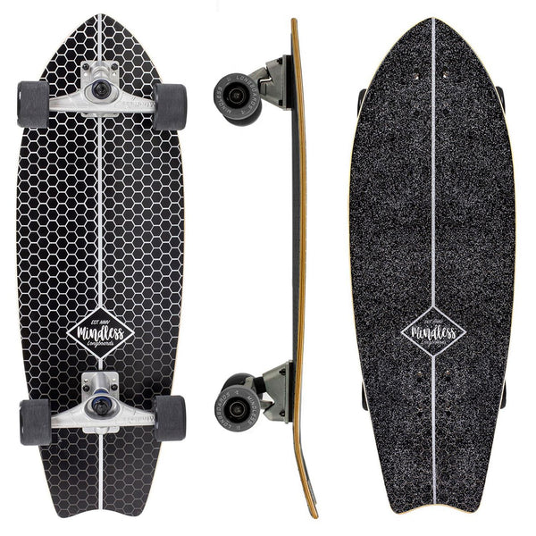 Mindless Surf Skate Fish Tail Black Surfskate Skateboard 29.5