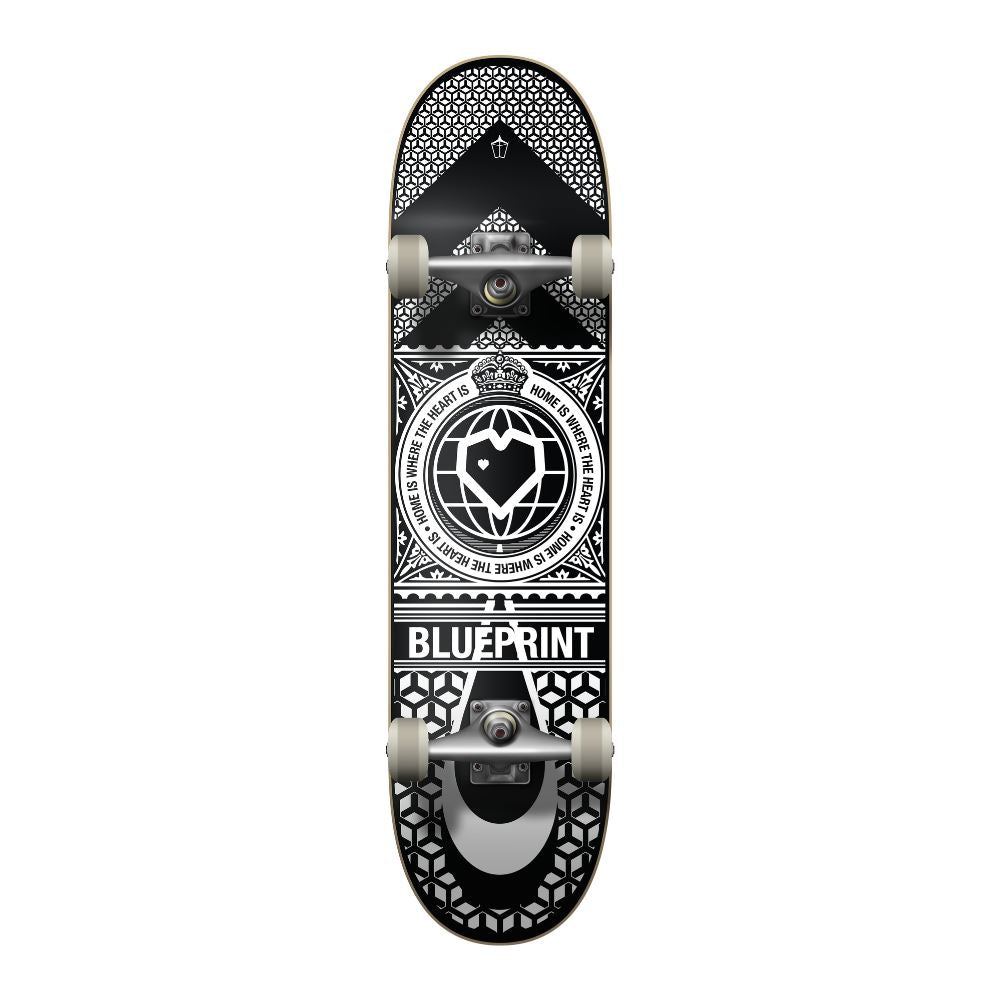 Blueprint Home Heart Black / White Complete Skateboard - 8.0"