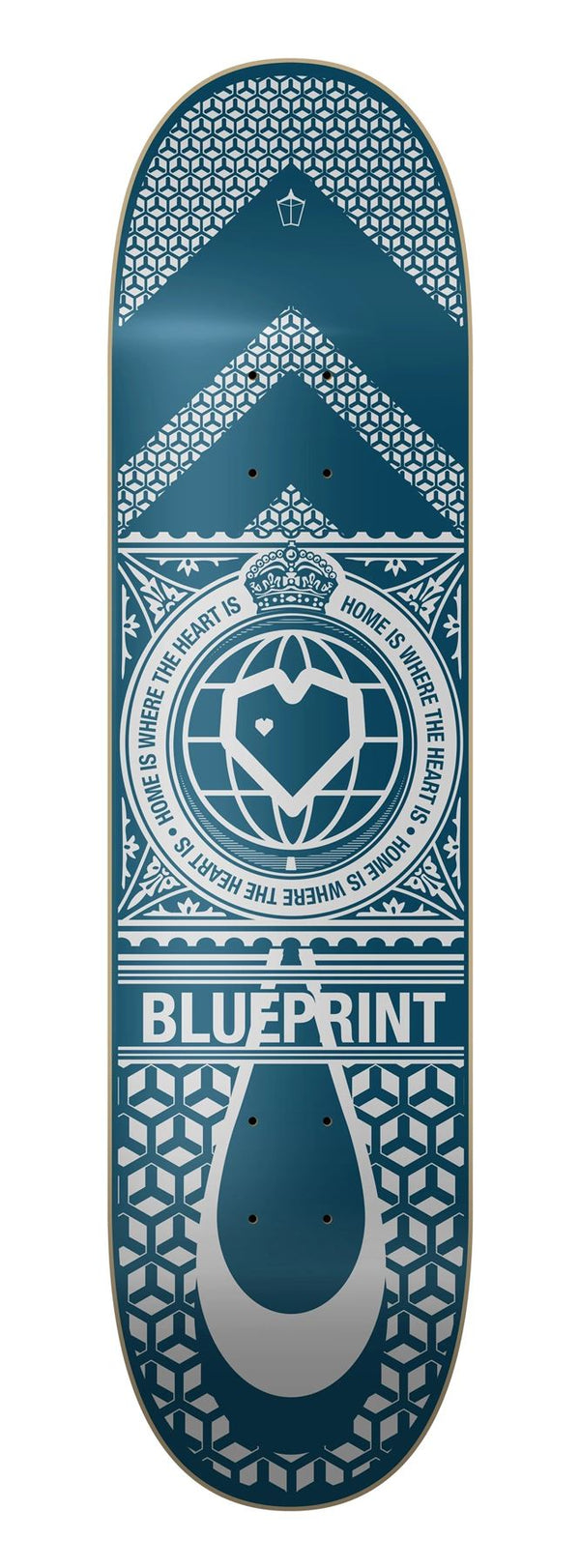 Blueprint Home Heart Navy / Silver Skateboard Deck - 8.0