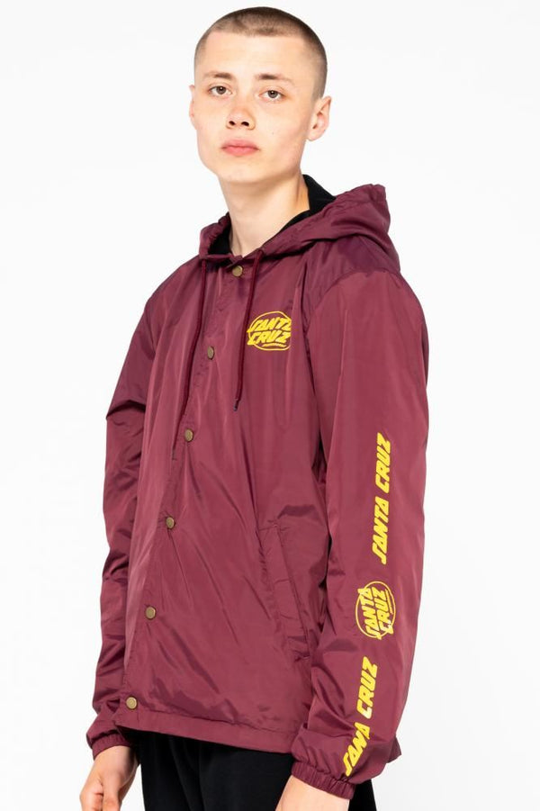 Santa Cruz Jacket Club Oval Dot Jacket - Burgundy - Skatewarehouse.co.uk