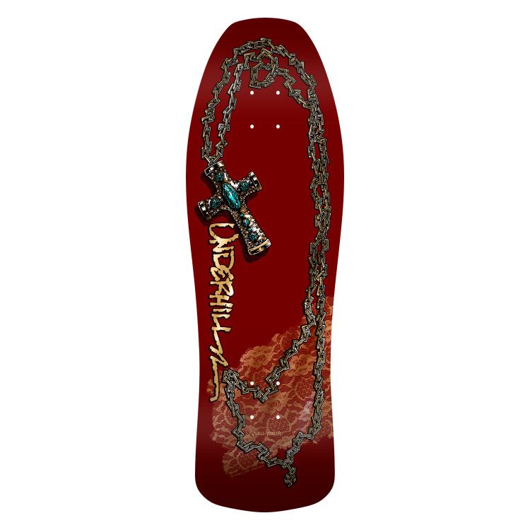 Powell Peralta • Ray Underhill • O.G. • Cross '' • • Burgundy / Gold Foil Skateboard Deck - 10.0" - Skatewarehouse.co.uk