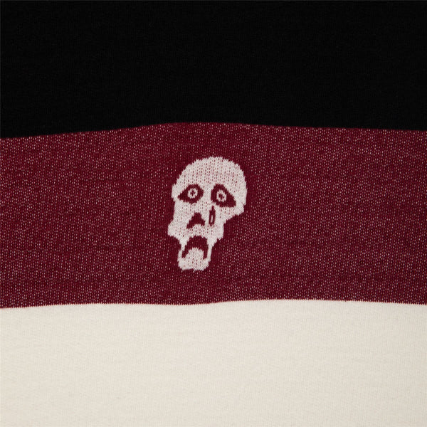 Tired Sad Skull Striped Jacquard Burgundy