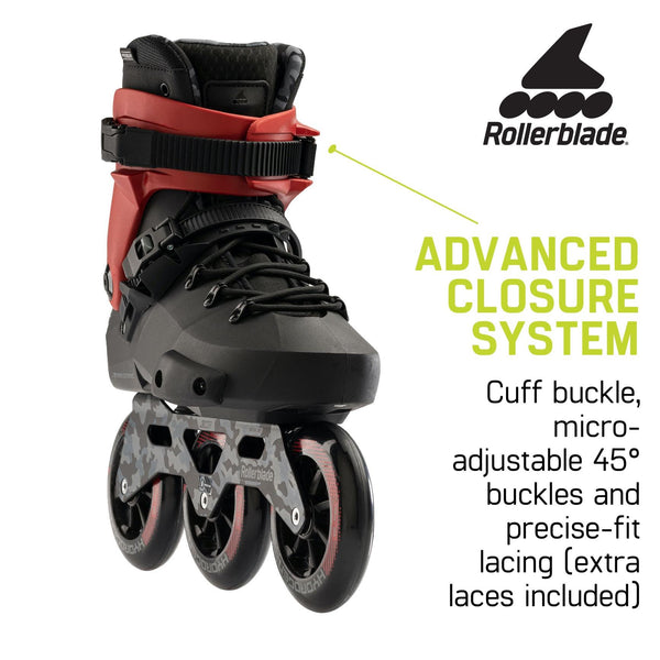 Rollerblade RB Twister 110 Blk/Red Inline Recreational Skate - Skatewarehouse.co.uk